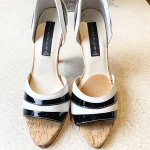 Steve Madden black and white heels